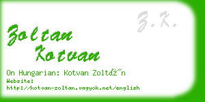 zoltan kotvan business card